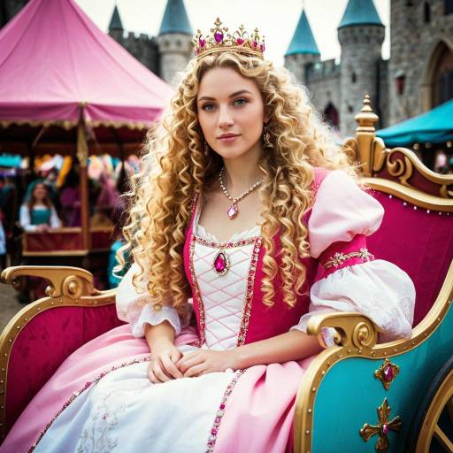Fantasy Princess in Pink Royal Dress