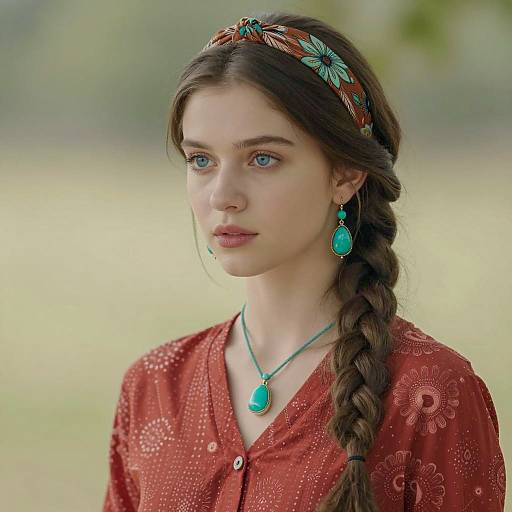 Portrait of a Woman in Colorful Attire