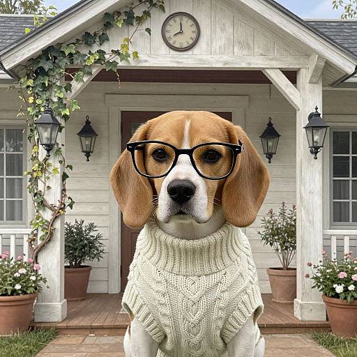 Preppy Beagle in Rustic Country Club