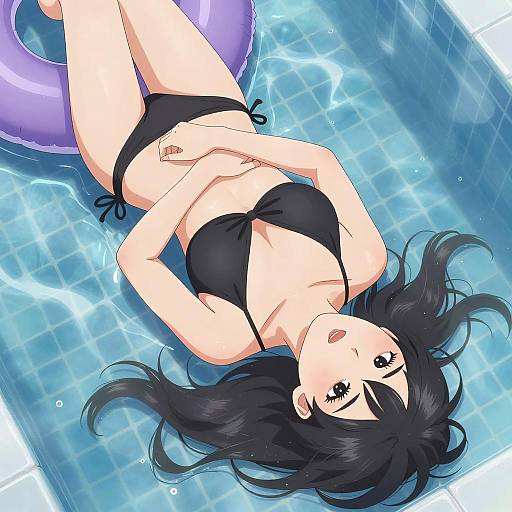 Charming Anime Girl in Pool
