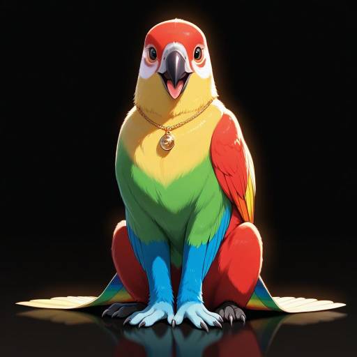 Vibrant Parrot with Heart Necklace Vibrant Parrot with Heart Necklace