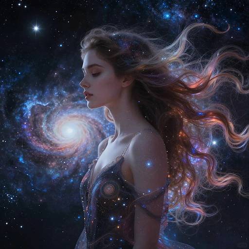 Surreal Cosmic Woman Portrait