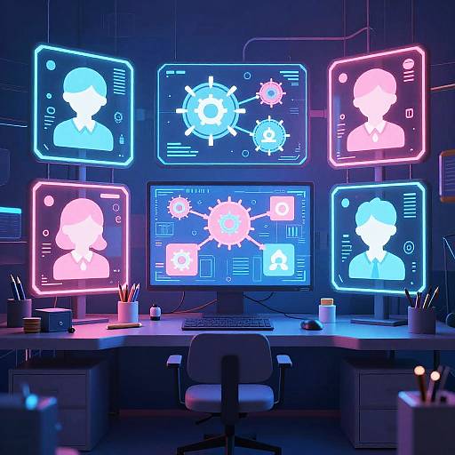 Futuristic AI Clipart Studio Scene