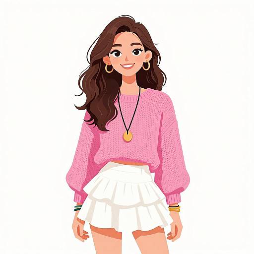 Boho Chic Smiling Woman Portrait