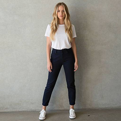 Realistic Portrait of Casual Blonde Woman