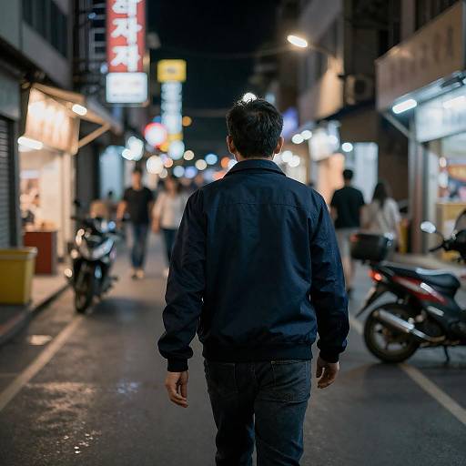 Nightlife in Urban Neon Streetscape