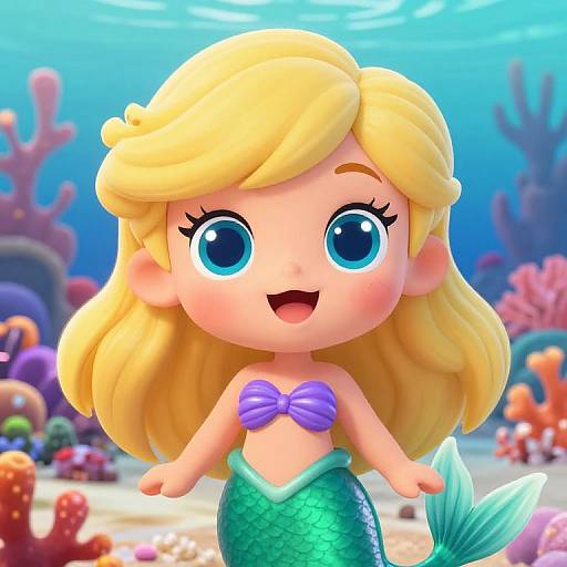 Kawaii Cartoon Mermaid Alice