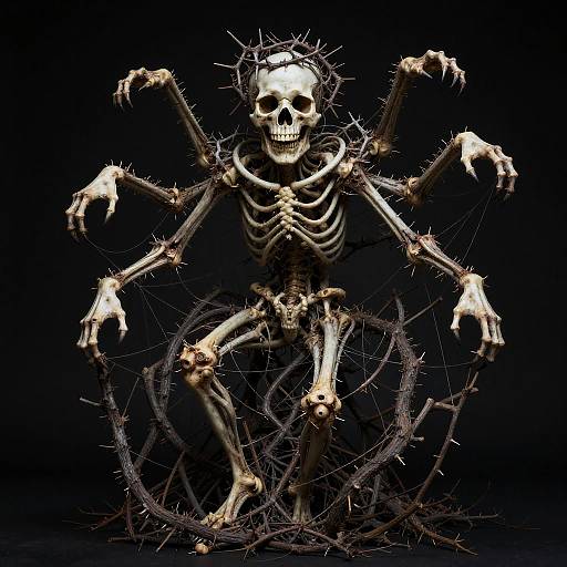 Thorned Skull Tangle with Limbs
