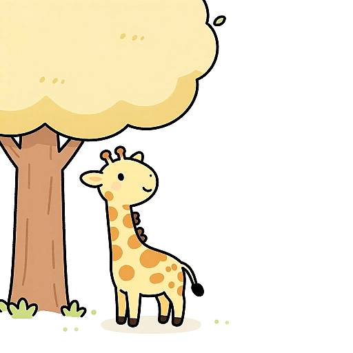 Happy Baby Giraffe Line Art