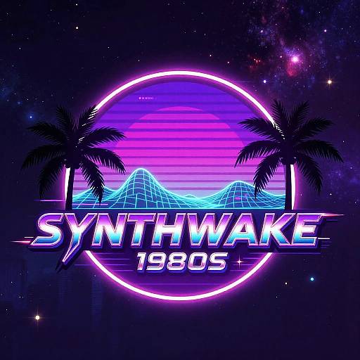 1980s Synthwave Retro Logo Maker