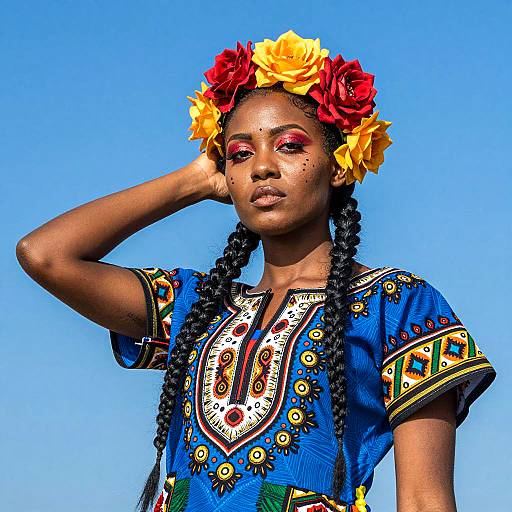 Vibrant Portrait of a Cultural Beauty