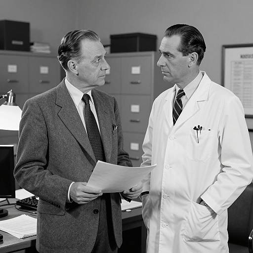 Serious Exchange: Two Men in Office