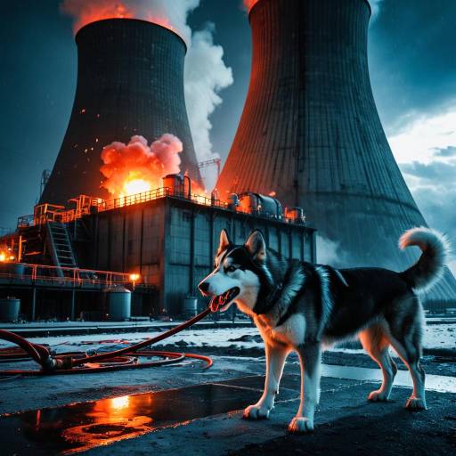 Husky Dog Near Nuclear Reactor Meltdown