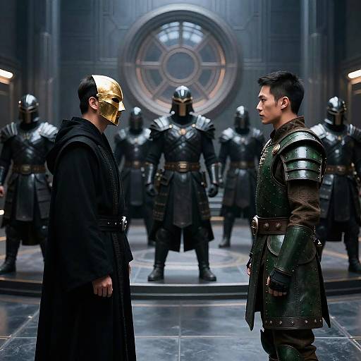 Epic Sci-Fi Duel with Armored Warriors