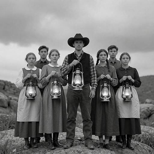 19th Century Western Group in Portrait