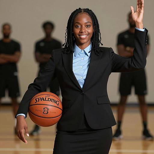 Confident Businesswoman Holding Basketball