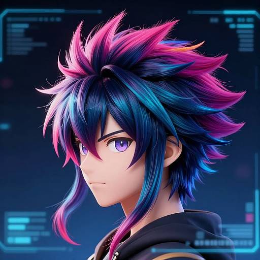Vibrant Anime Hairstyle Generator