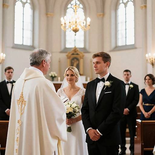 Elegant Church Wedding Ceremony Scene