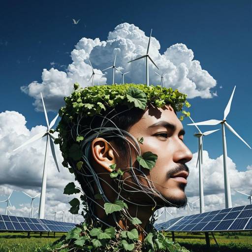 Surreal Portrait with Renewable Energy Elements