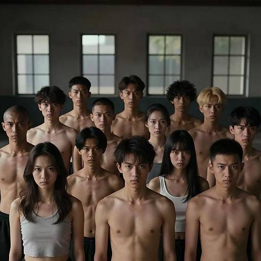 Dramatic Group Portrait in Dim Light