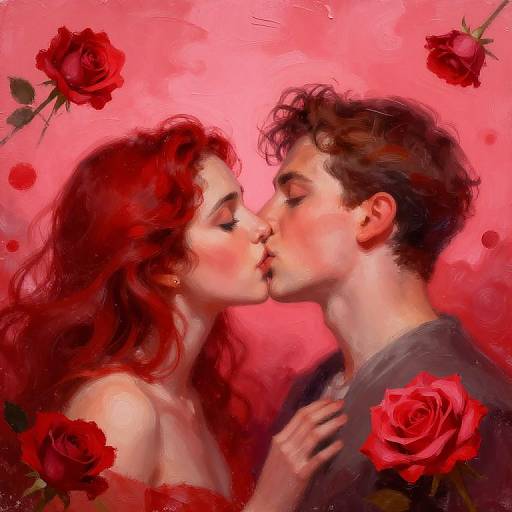 Surreal Passionate French Kiss Art