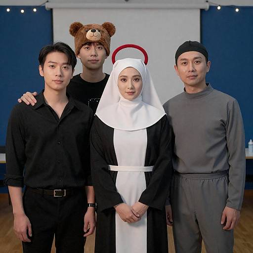 Whimsical Costumed Gathering Indoors