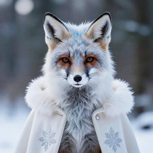 Elegant Winter Vixen in Snowy Forest