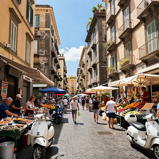Vibrant Napoli Cityscape with Market