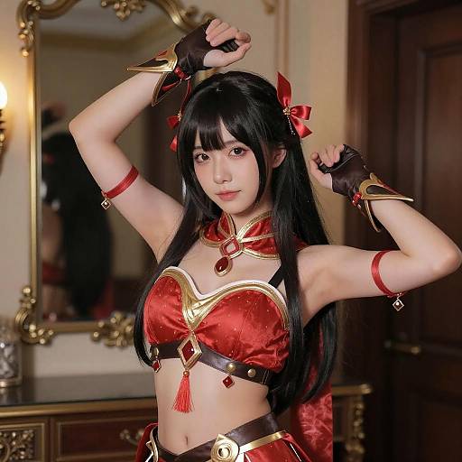 Asian Woman in Fantasy Costume Pose