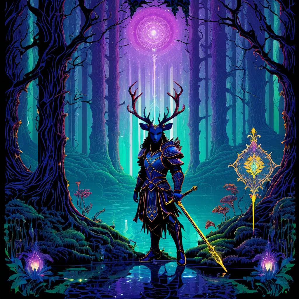 Mystical Tarot Card in Enchanted Forest