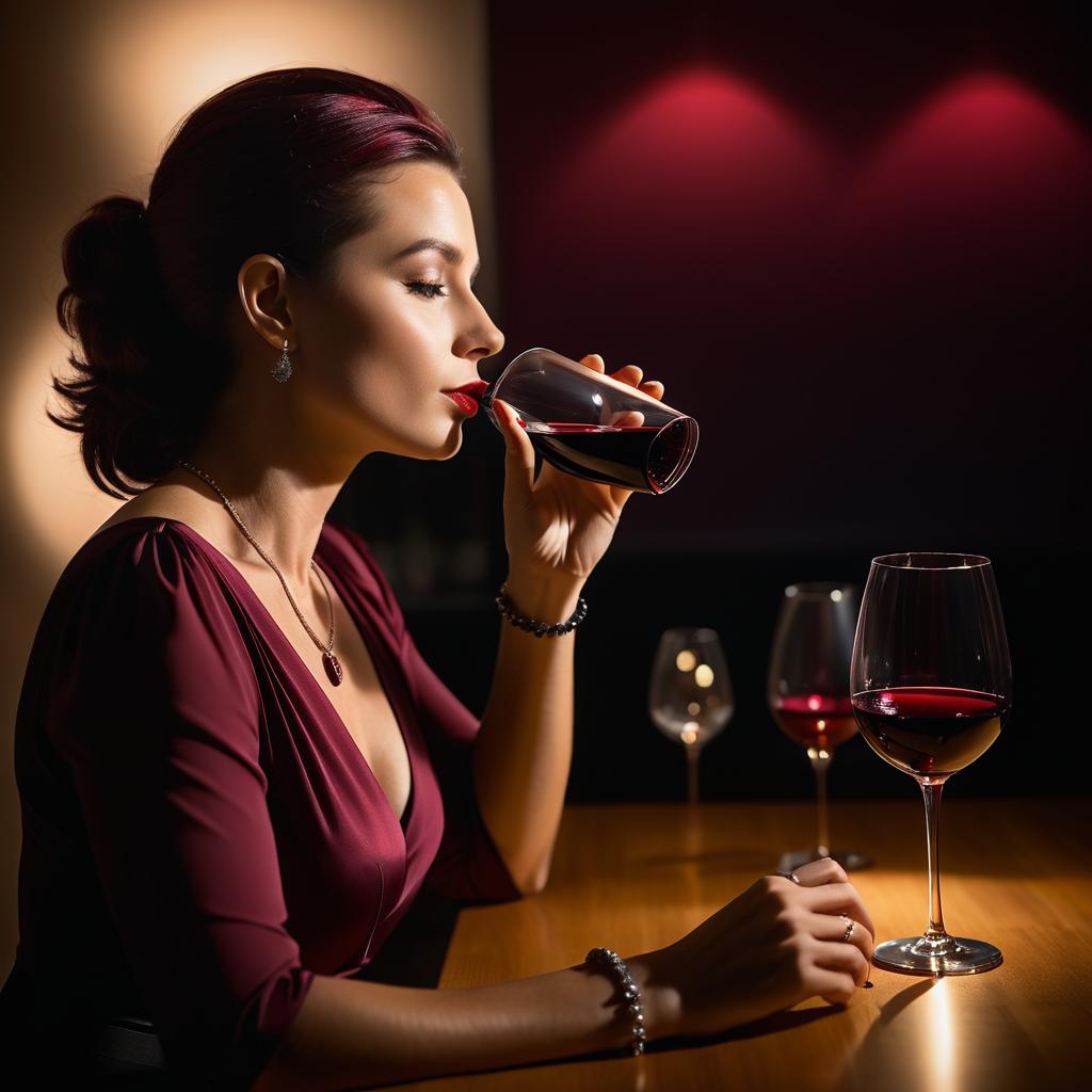 Striking Art Photography of Woman with Wine