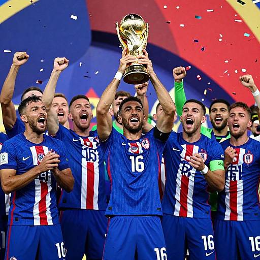 Victorious Soccer Team Celebration