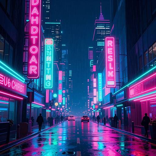 Neon Retro Cyberpunk Cityscape