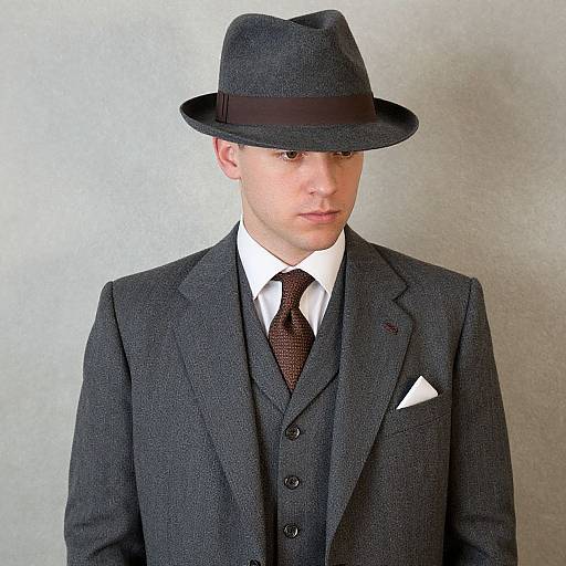 Vintage 1940s Man in Pinstripe Suit