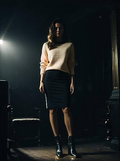 Woman in Minimalist Chic Outfit