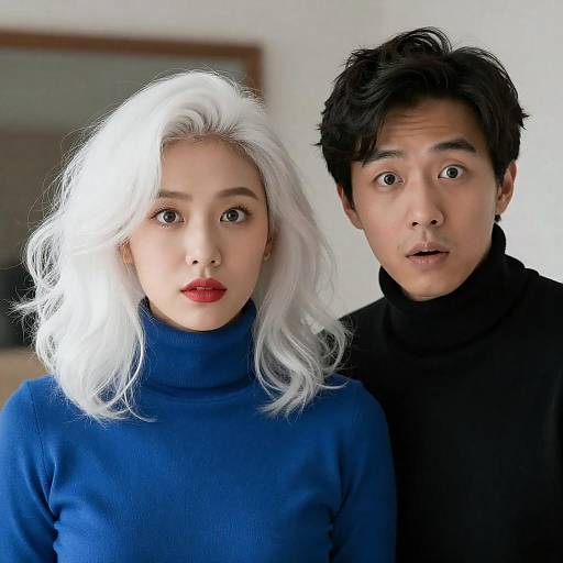 Intimate Close-up of Surprised Couple