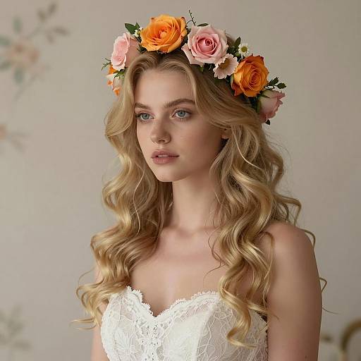 Romantic Flower Crown Bridal Portrait