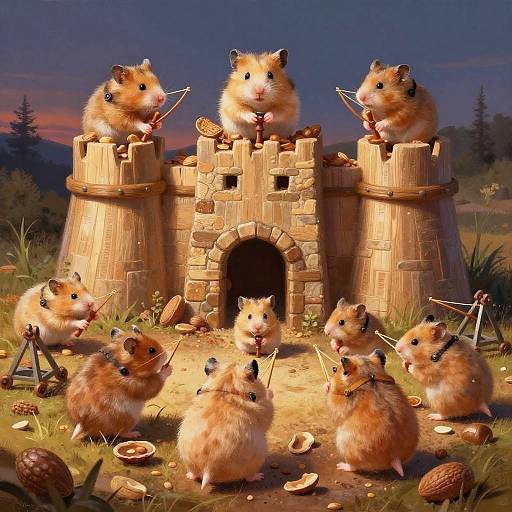 Hamster Army Defending Nut Fortress