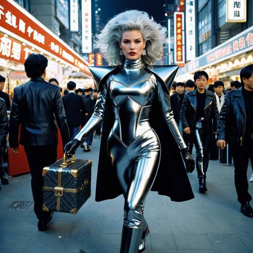 Futuristic Space Warrior in 1980s Fashion