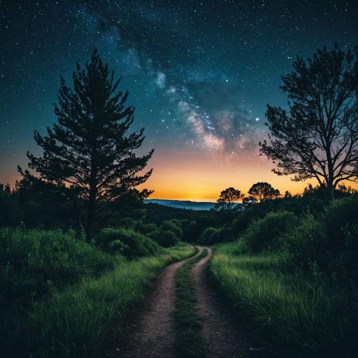 Starry Night in a Serene Forest