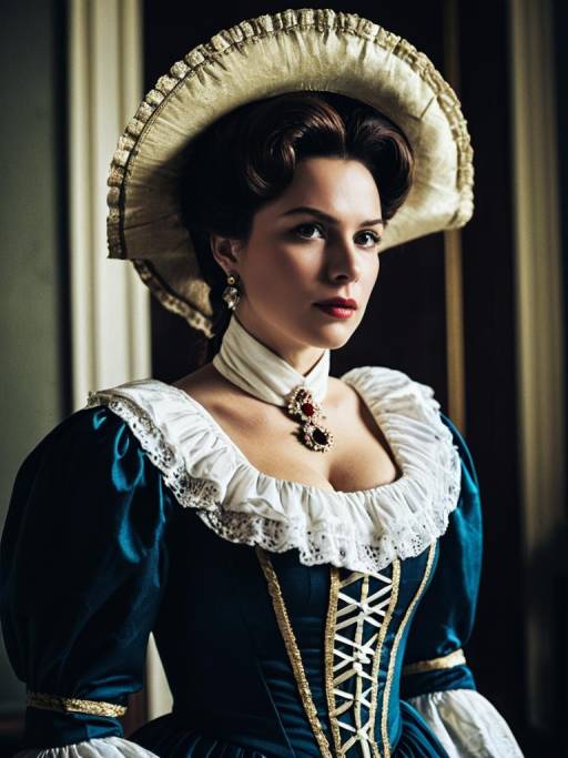 Woman in Historical Miss Elizabeth Costume