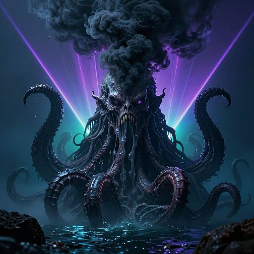 Cthulhu Rising from Deep Ocean