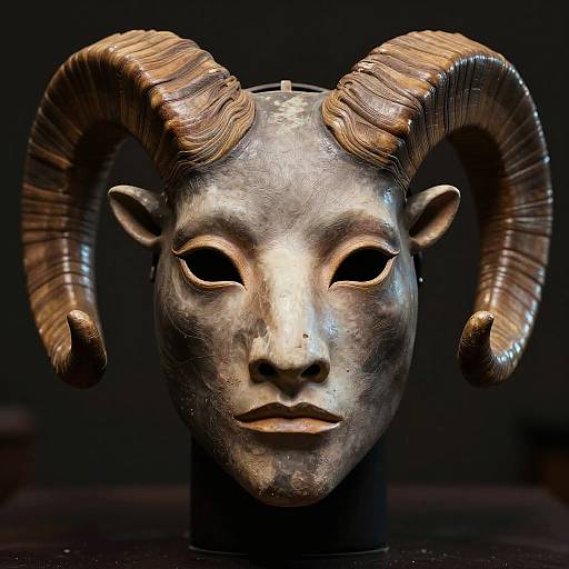 Hyperrealistic Sculptor Ram Mask Render