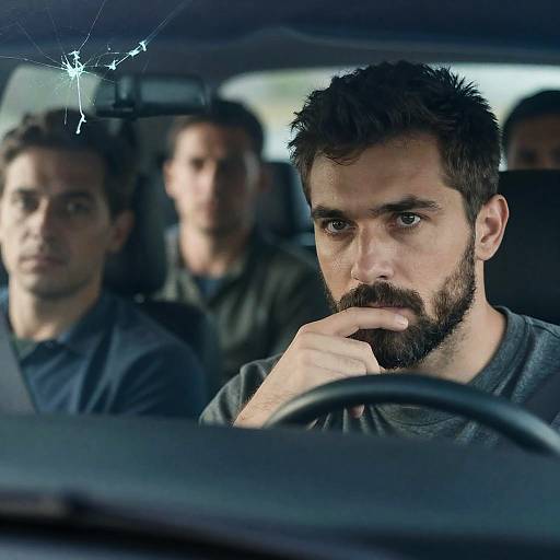 Intense Portrait of Men in a Car