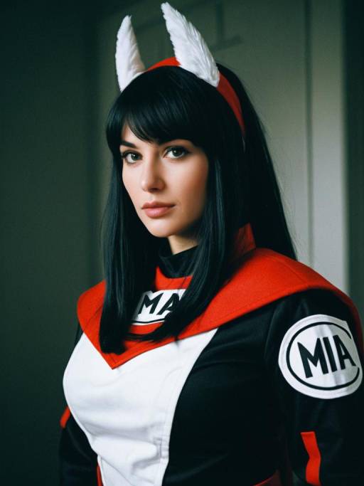 Woman in Mia Cosplay Costume