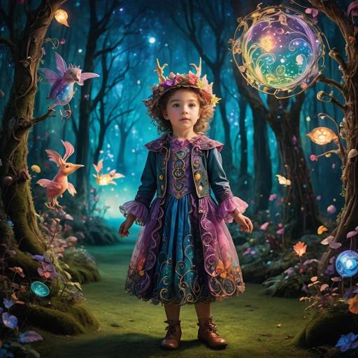 Whimsical Child in Enchanted Forest Whimsical Child in Enchanted Forest