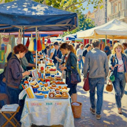 Impressionist Kermès Outdoor Market Scene