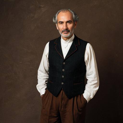 Older Italian Man in Vintage Village Master Outfit