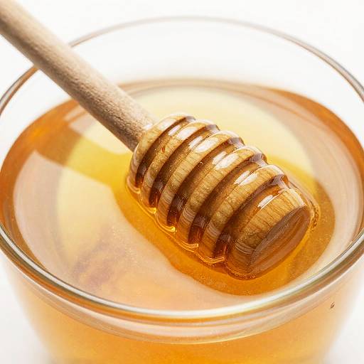 Close-Up of Wooden Honey Dipper