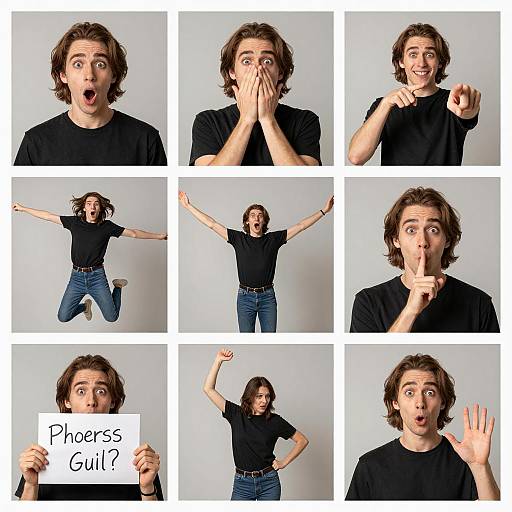 Ten Frames of Surprising Reactions